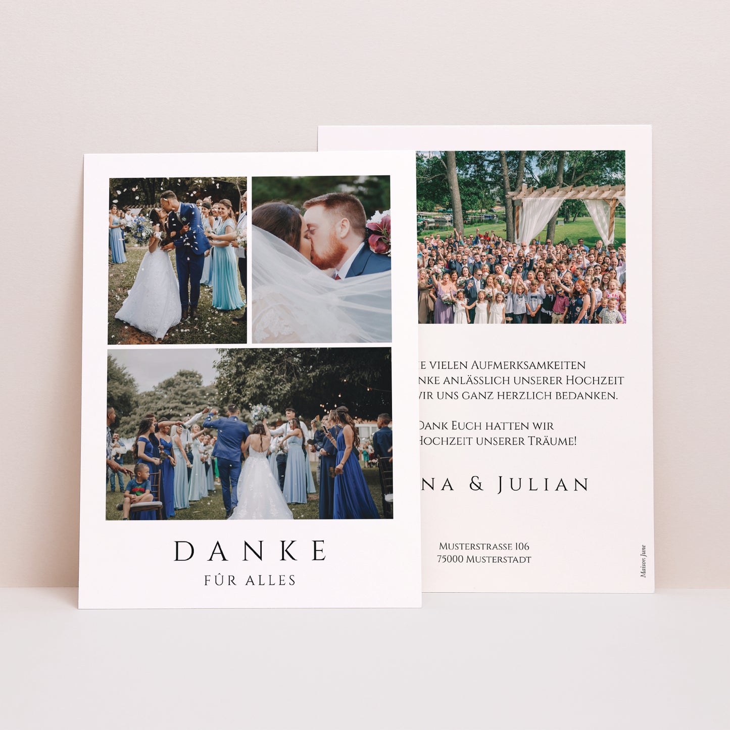 Dankeskarte Hochzeit Glücksmomente foto N° 1