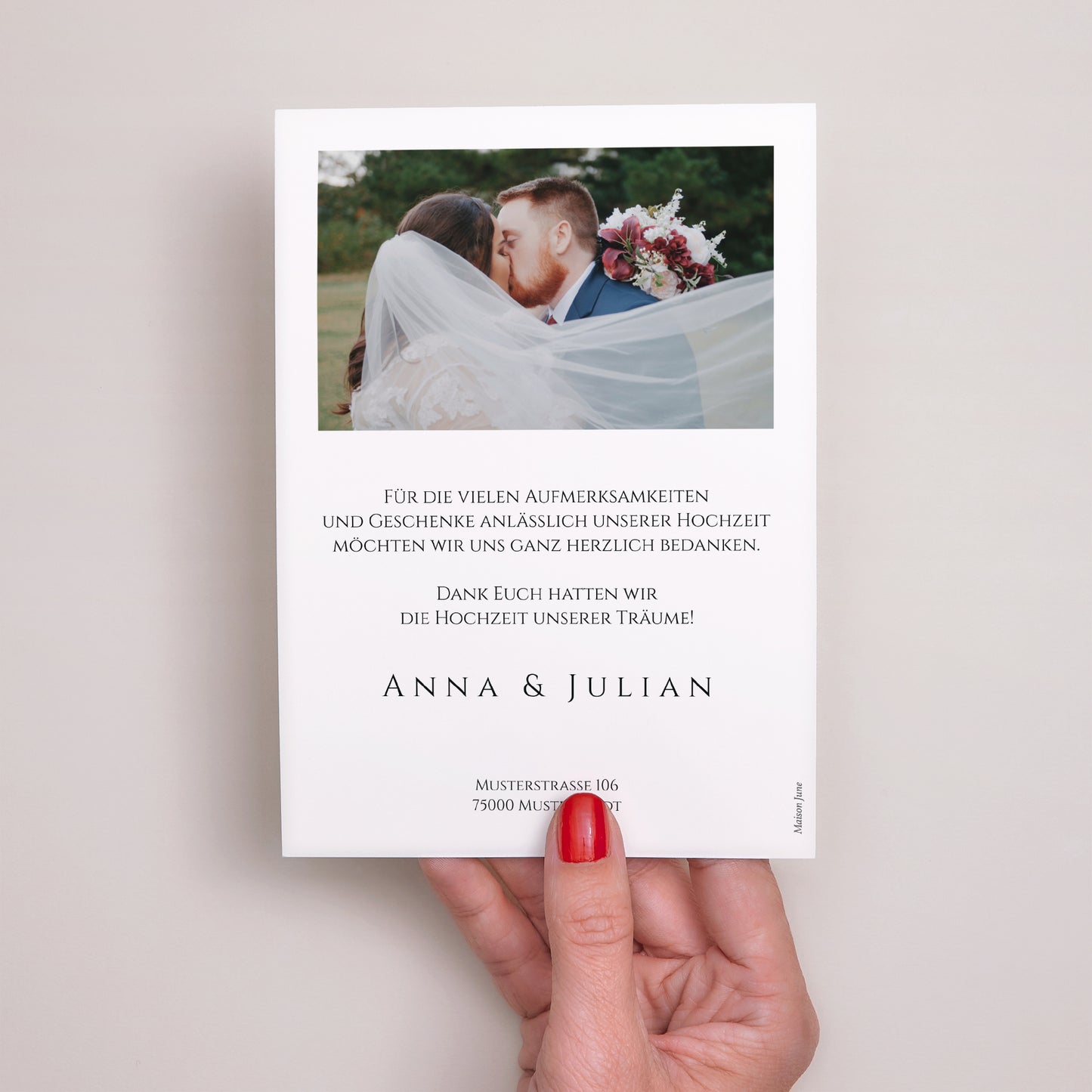 Dankeskarte Hochzeit Glücksmomente foto N° 3