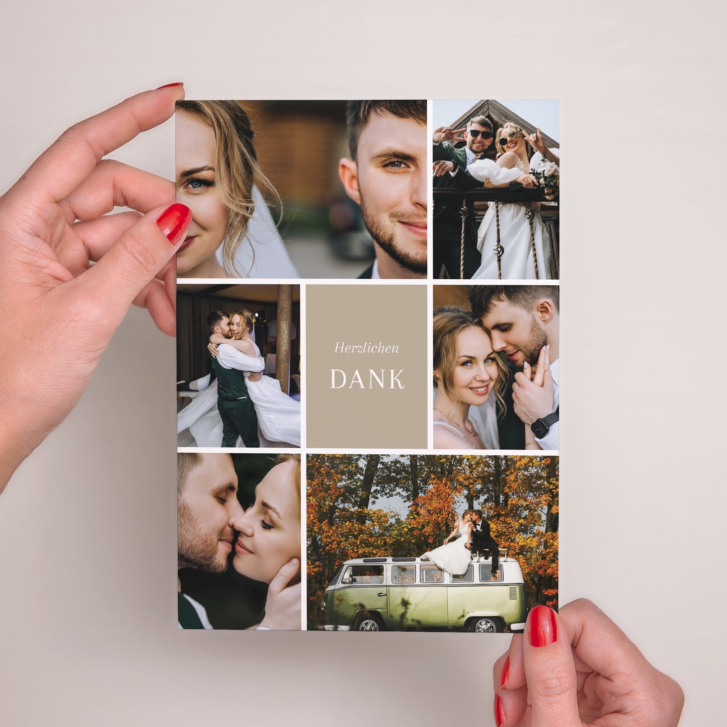 Dankeskarte Hochzeit Porträt Der Rahmen unserer Liebe foto N° 2