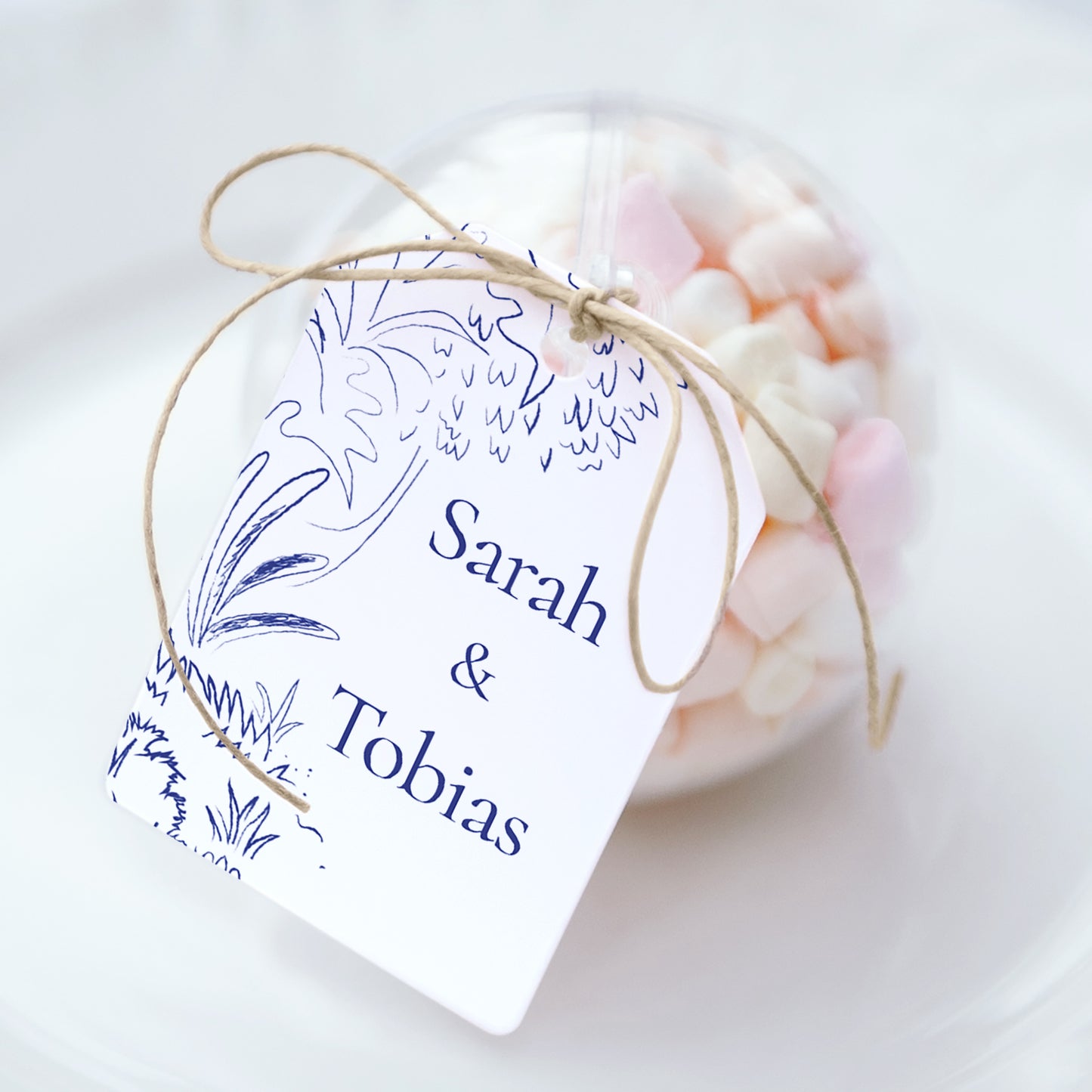 Geschenkbox Hochzeit Ball mit Wimpel-Etikett Liebeslichtung foto N° 1