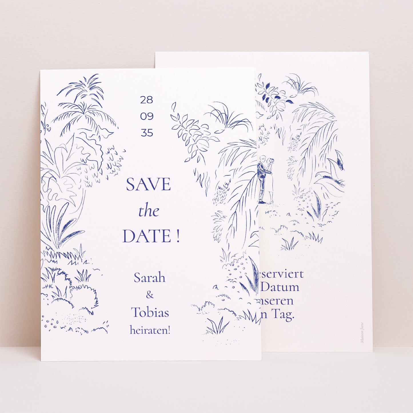 Save the date Karte Hochzeit Porträt Liebeslichtung foto N° 1