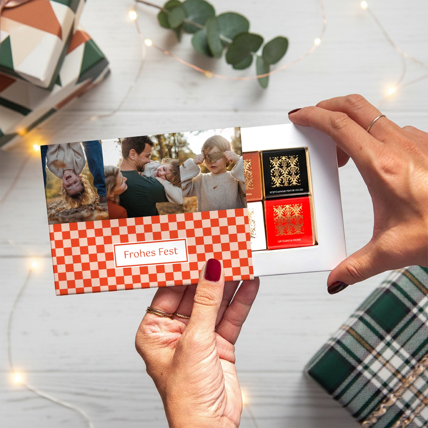 Personalisierte Schokoladenbox Weihnachten 6 Schokoladen Weihnachtszauber foto N° 1