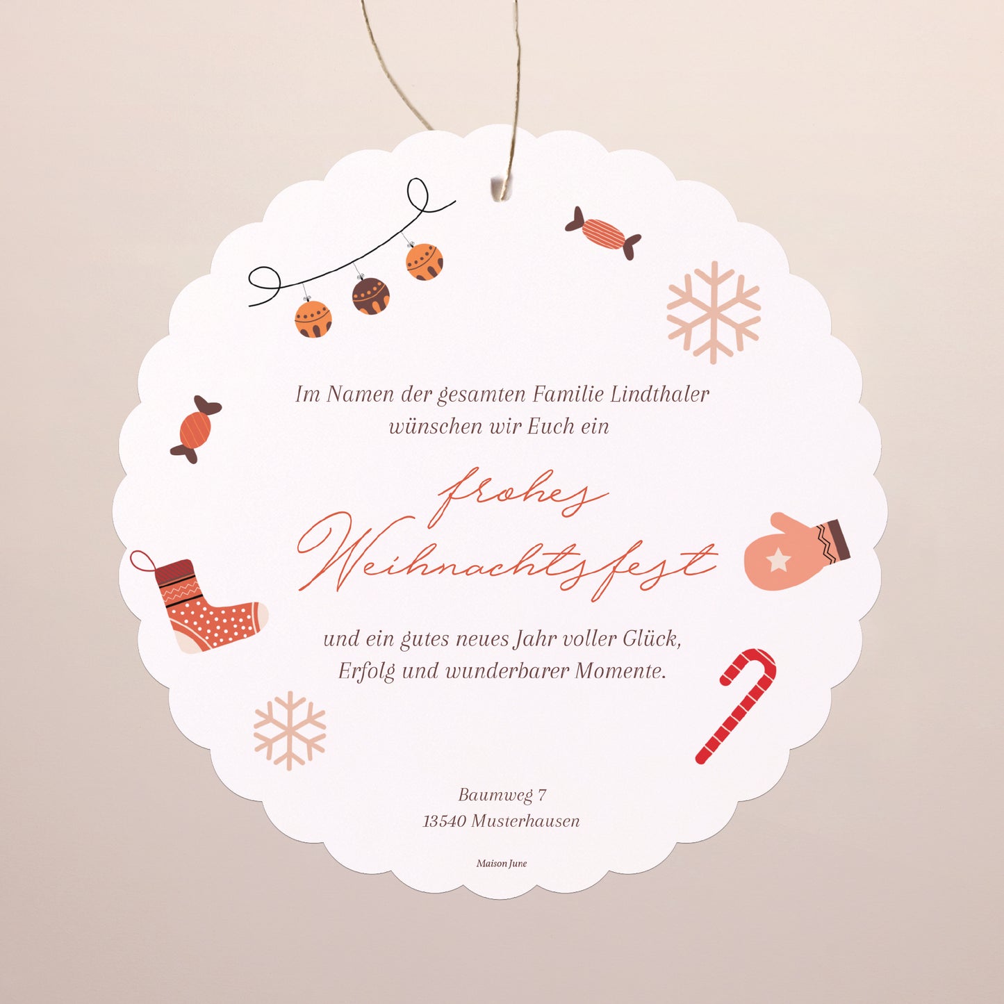 Weihnachtskarte Weihnachten Zum Aufhängen Wertvolle Momente foto N° 2