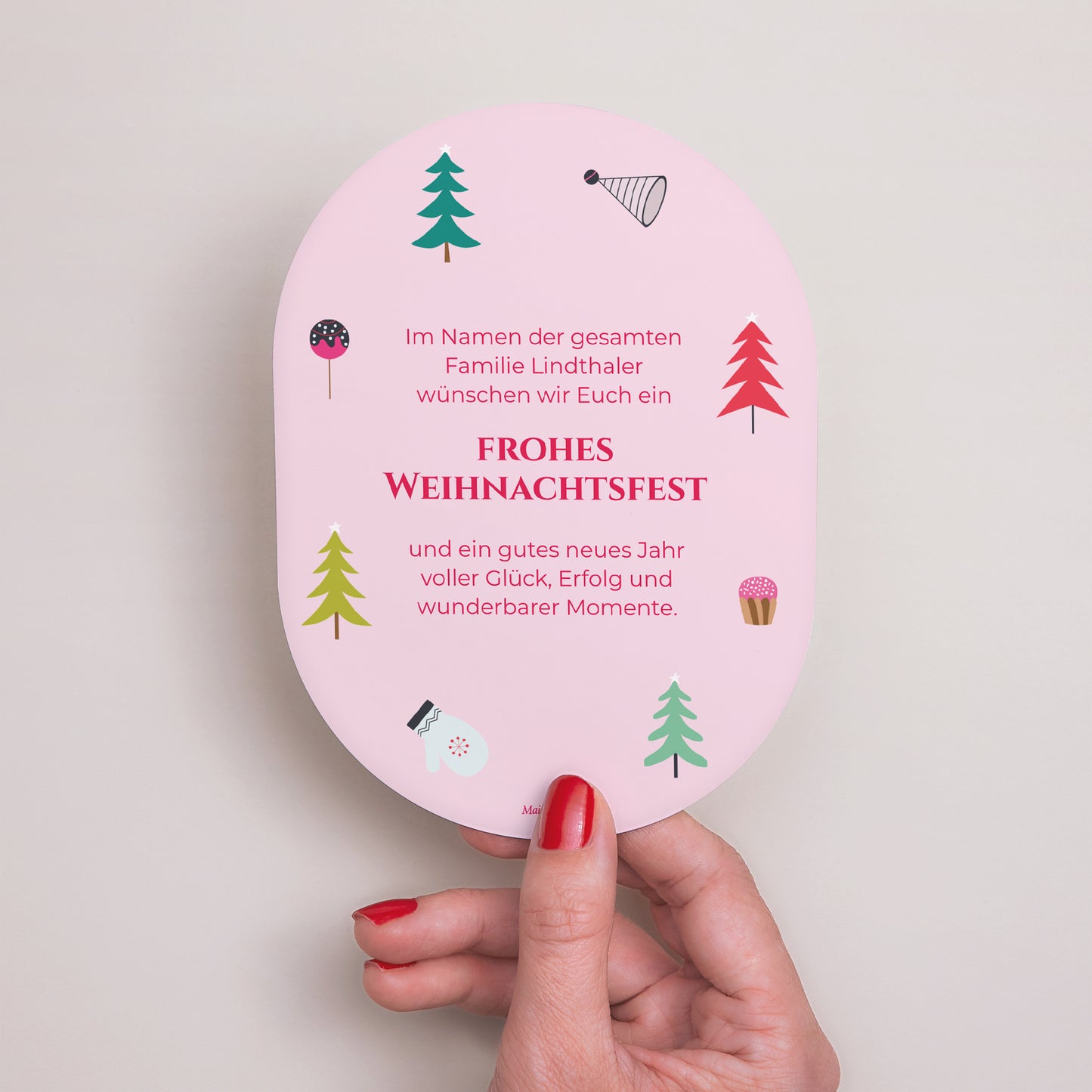 Weihnachtskarte Weihnachten oval Verzauberte Momente foto N° 3