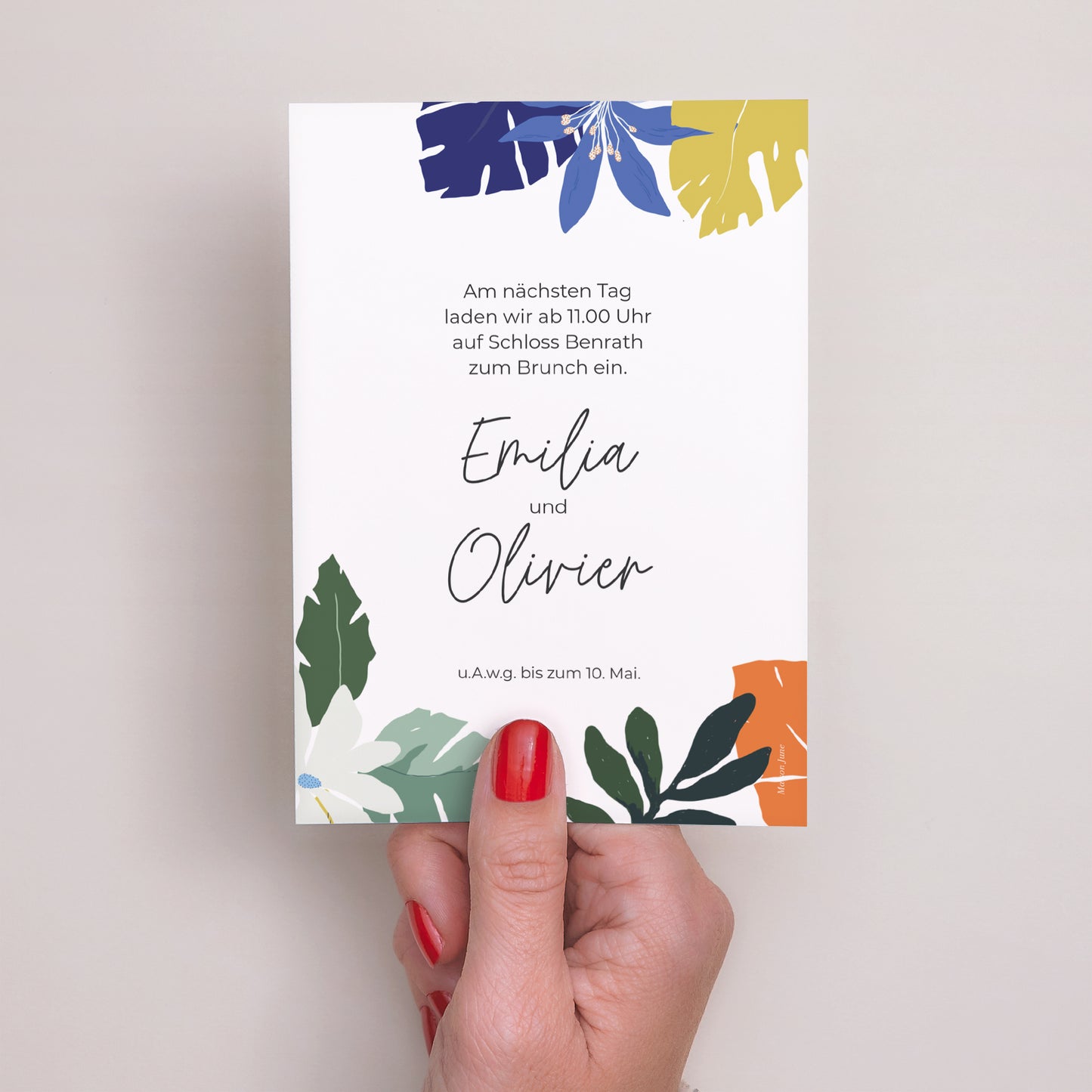 Einladungskarte Hochzeit Porträt Gefühlsstrauß foto N° 3