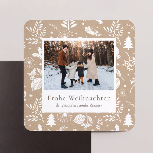 Weihnachtskarte Weihnachten Set von 8, magnetisch, quadratisch mit abgerundeten Ecken Weihnachtstraditionen foto
