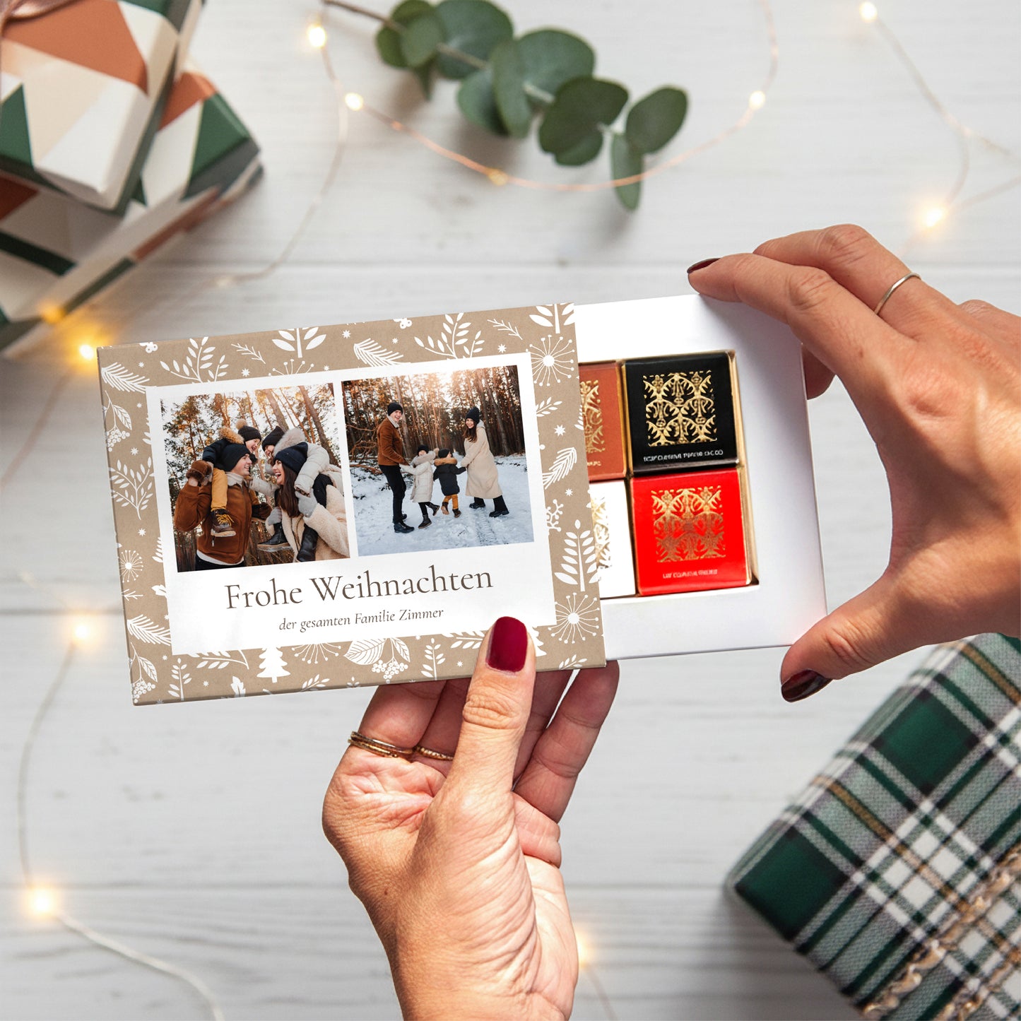 Personalisierte Schokoladenbox Weihnachten 6 Schokoladen Weihnachtstraditionen foto N° 1