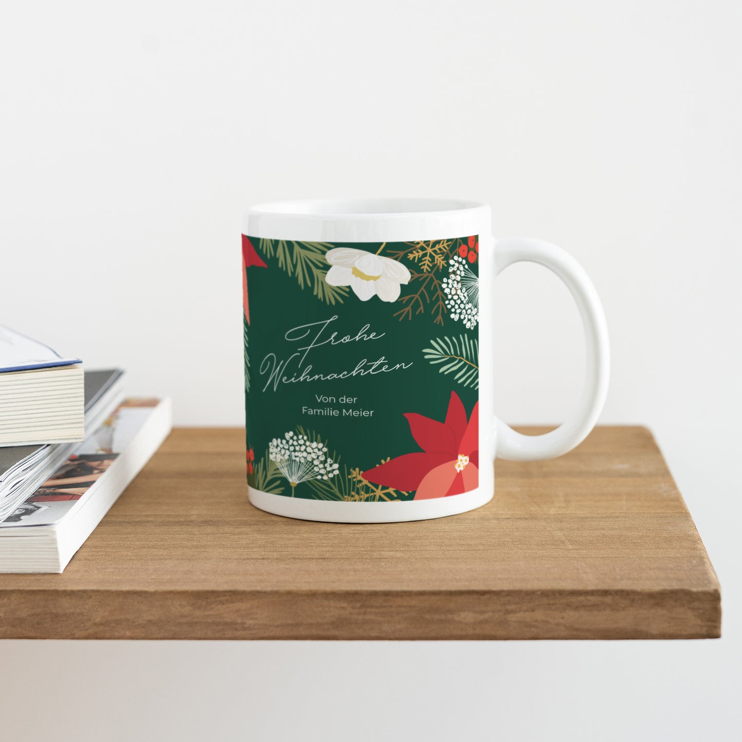 Tasse Weihnachten Weiß Weihnachtskranz foto N° 4