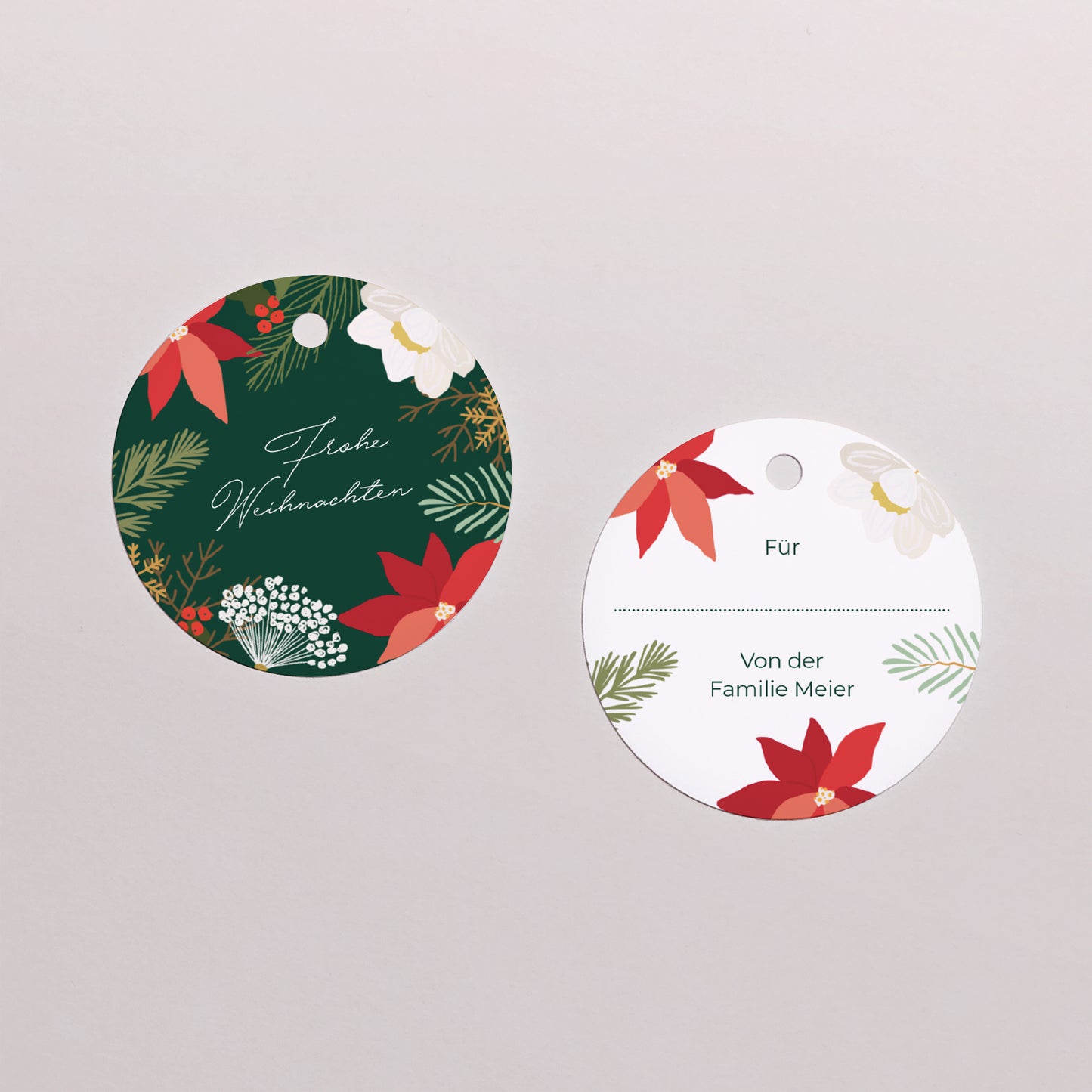 Geschenkbox Weihnachten Kugel mit runder Etikette Weihnachtskranz foto N° 3