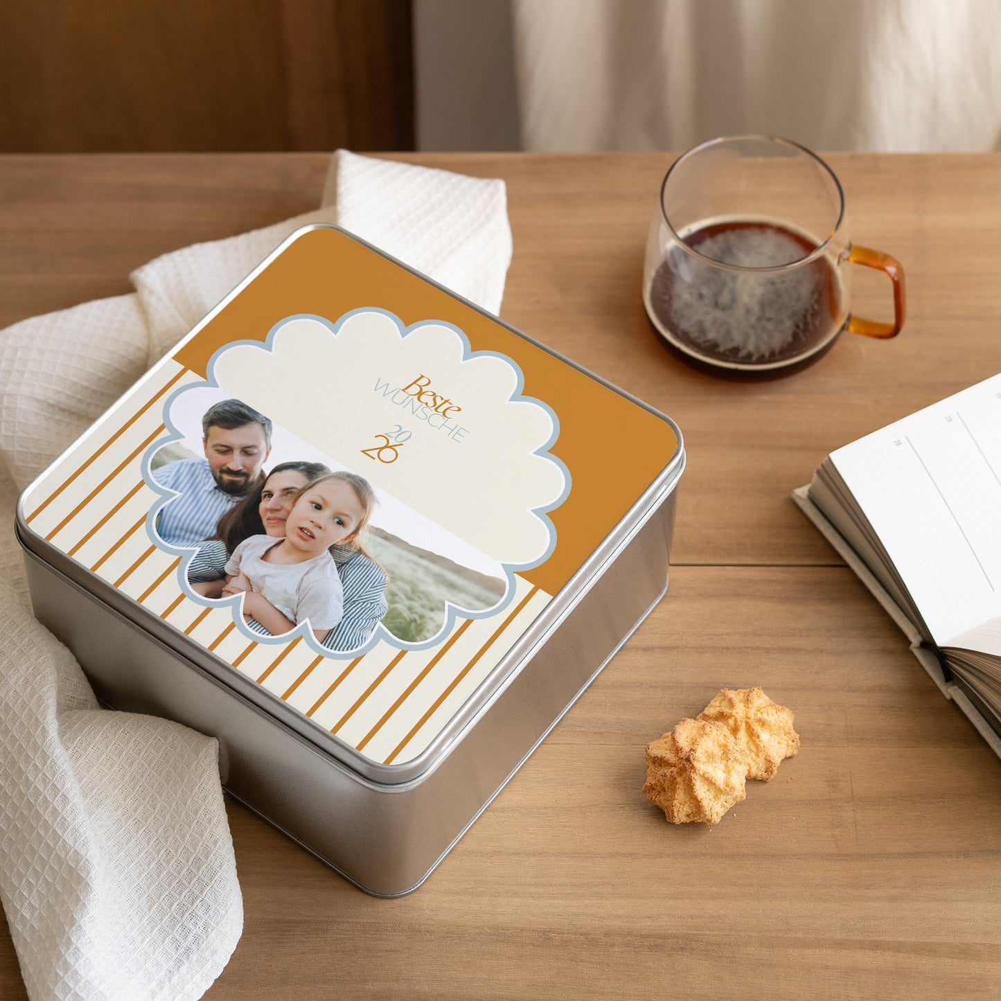 Metalldose Weihnachten Quadratisch Blaue Ambra foto N° 2