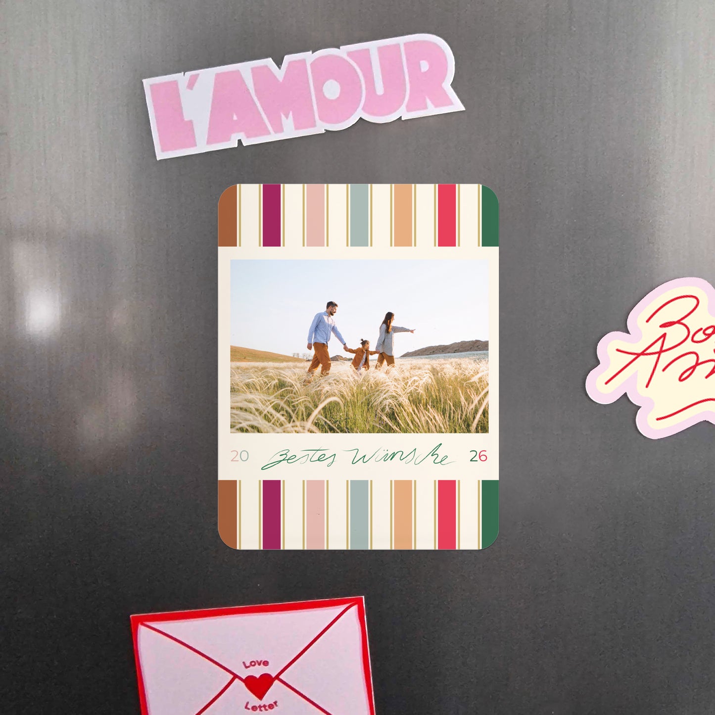 Weihnachtskarte Weihnachten Set von 8, magnetisch, rechteckig mit abgerundeten Ecken Weihnachtsbänder foto N° 4