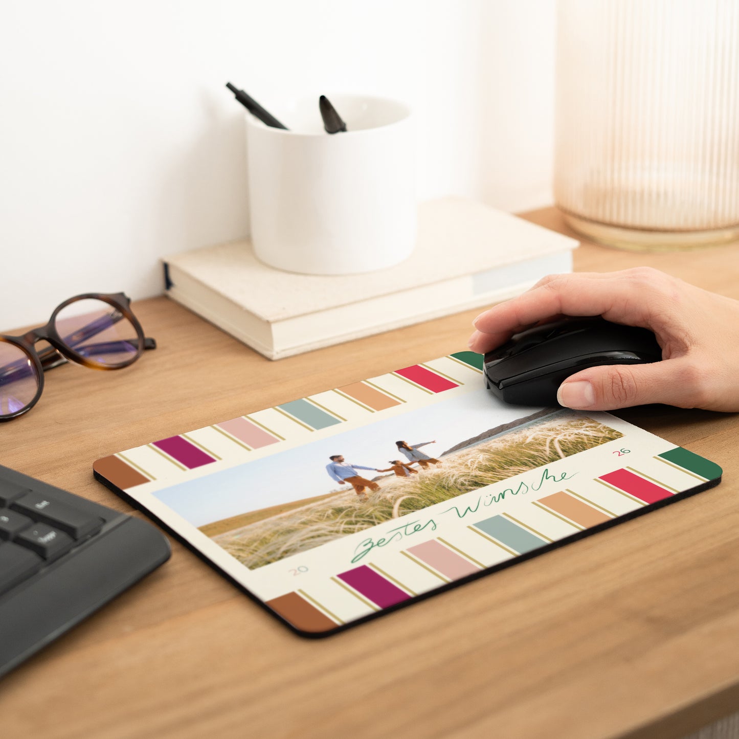 Mousepad Weihnachten Rechteck Weihnachtsbänder foto N° 2