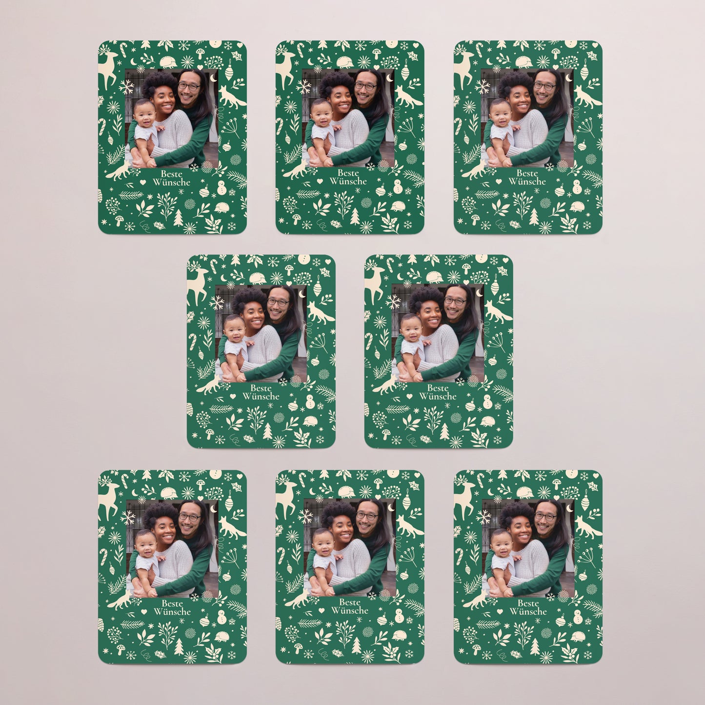 Weihnachtskarte Weihnachten Set von 8, magnetisch, rechteckig mit abgerundeten Ecken foto N° 3