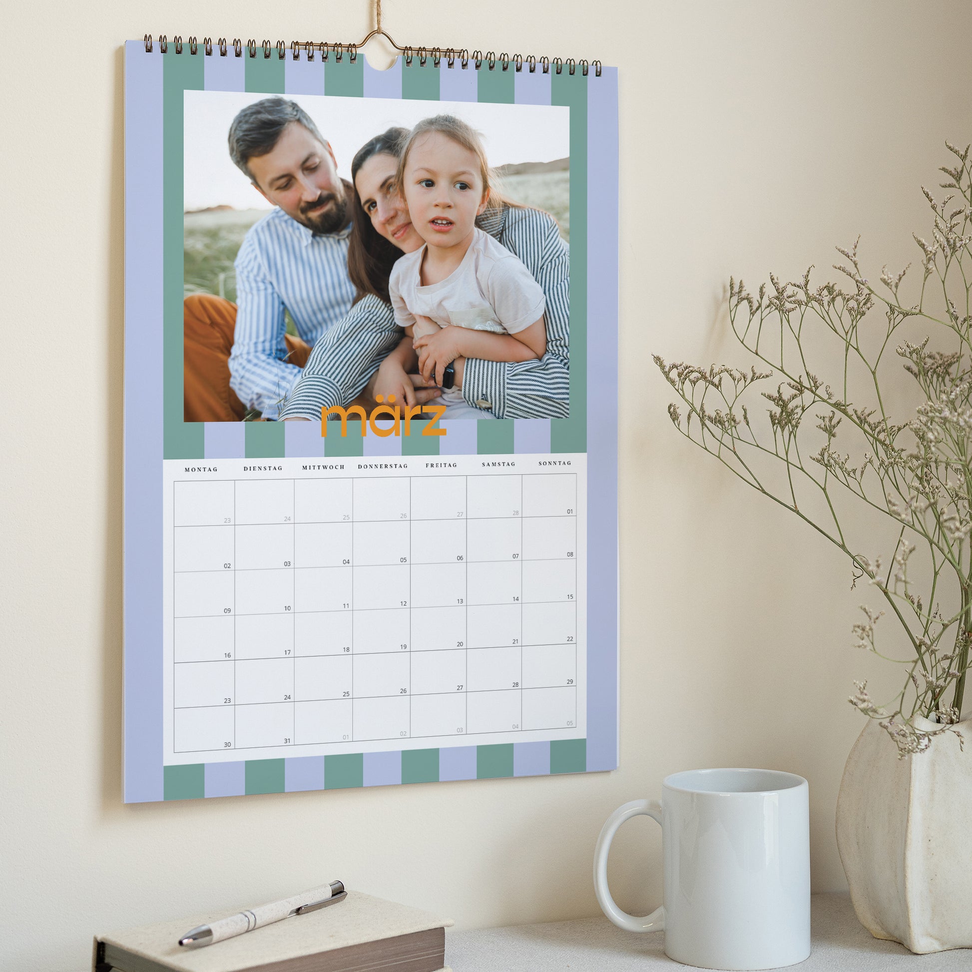 Kalender Weihnachten Wandgemälde A3 Bunte Streifen foto N° 3