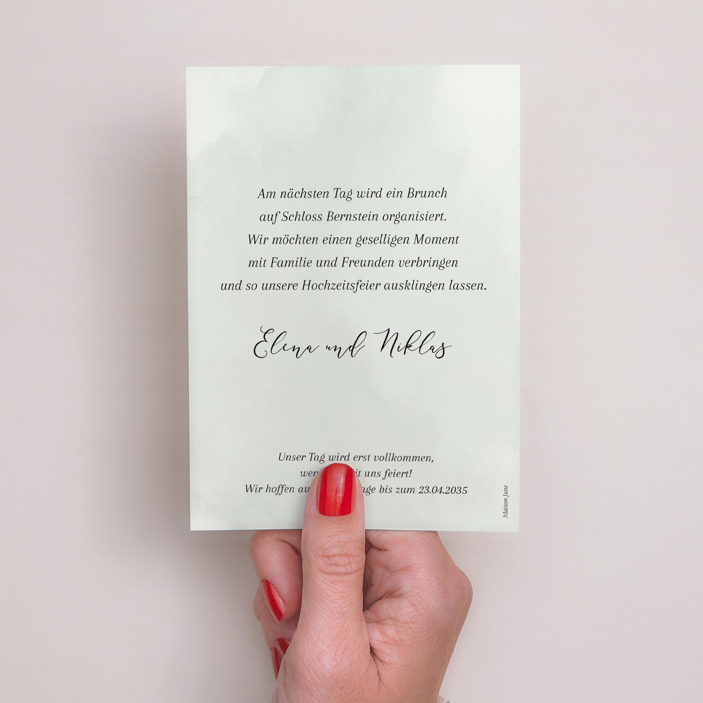 Einladungskarte Hochzeit Porträt Der Weg zum Glück foto N° 3