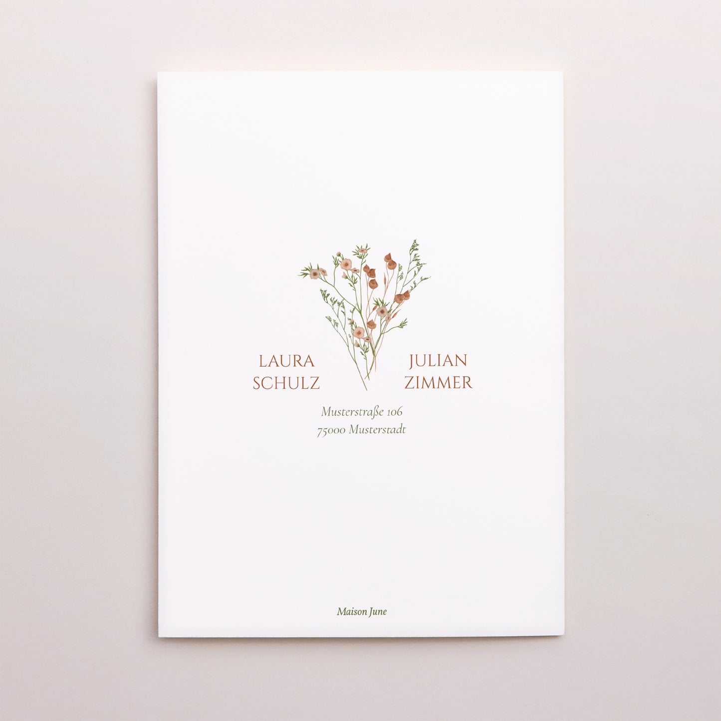 Hochzeitseinladung Doppelflügelporträt Herbstfarben foto N° 3