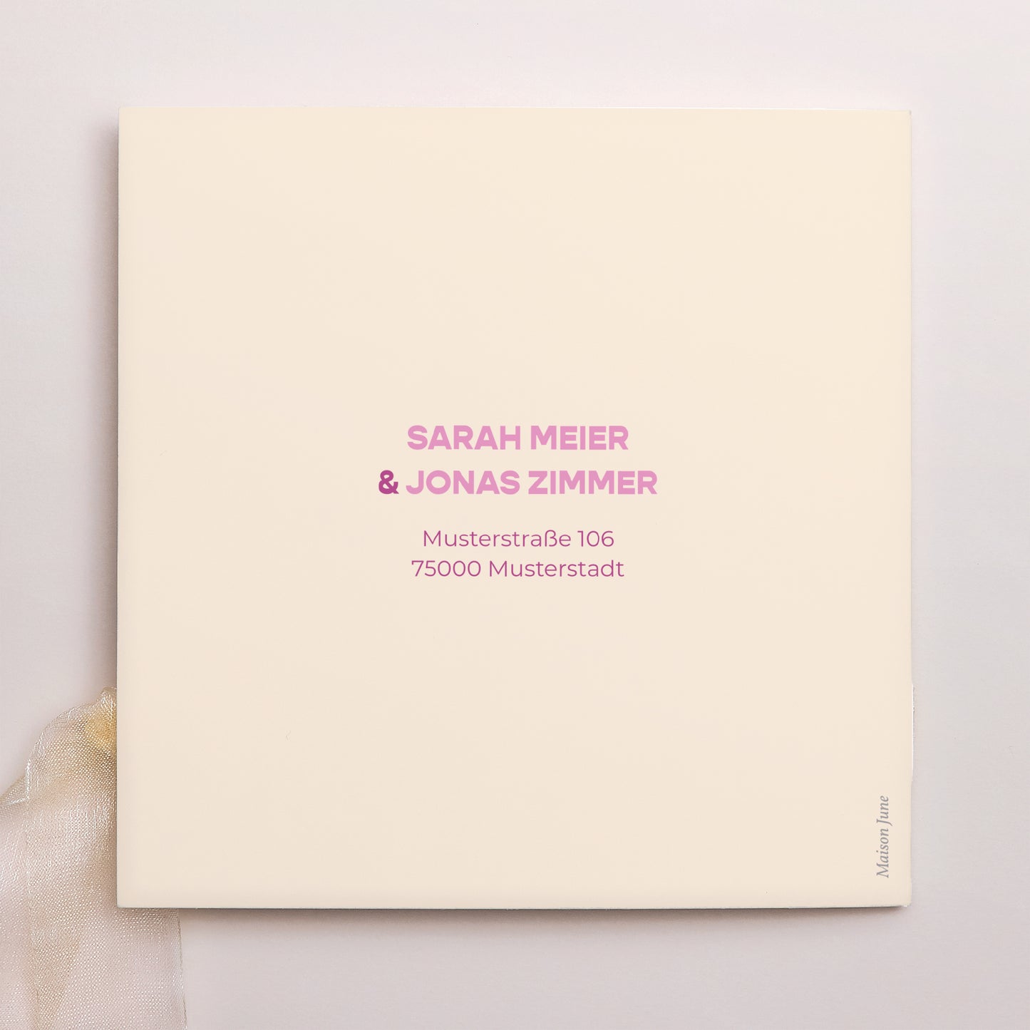 Hochzeitseinladung Quadratische Hülle, 3 Karten, Etikett Farb Stimmung foto N° 4