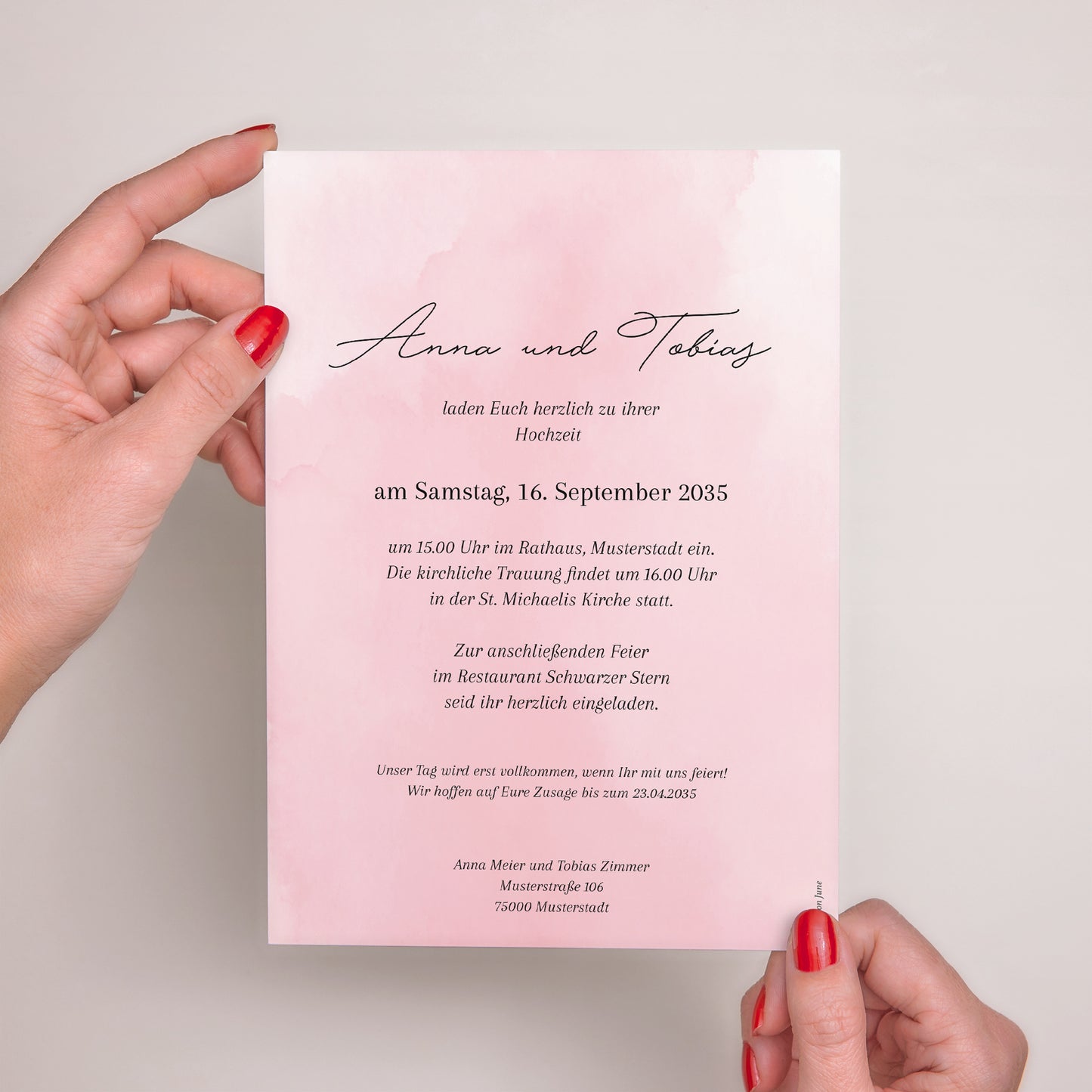 Hochzeitseinladung Porträt Die Route des Glücks foto N° 3