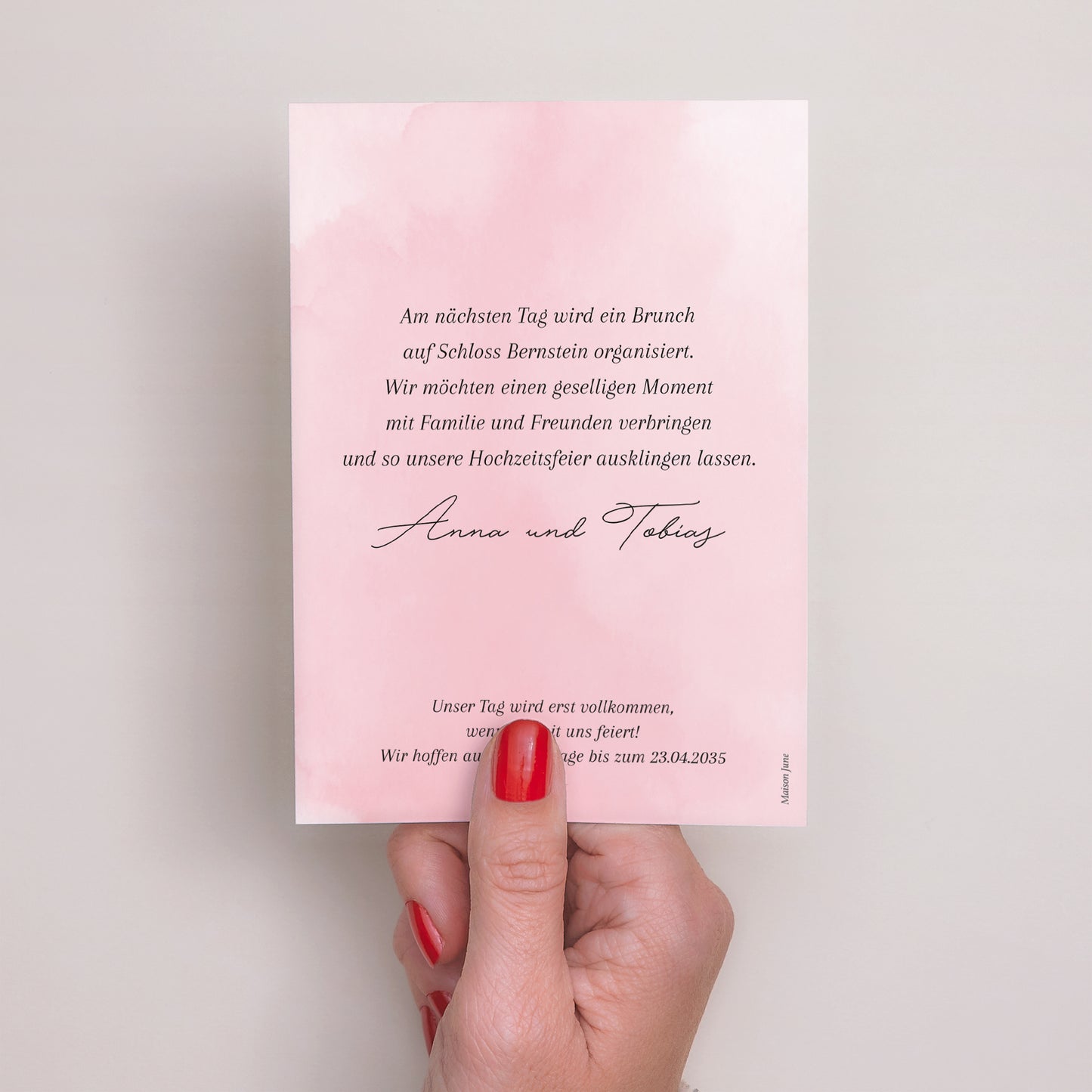 Einladungskarte Hochzeit Porträt Die Route des Glücks foto N° 3