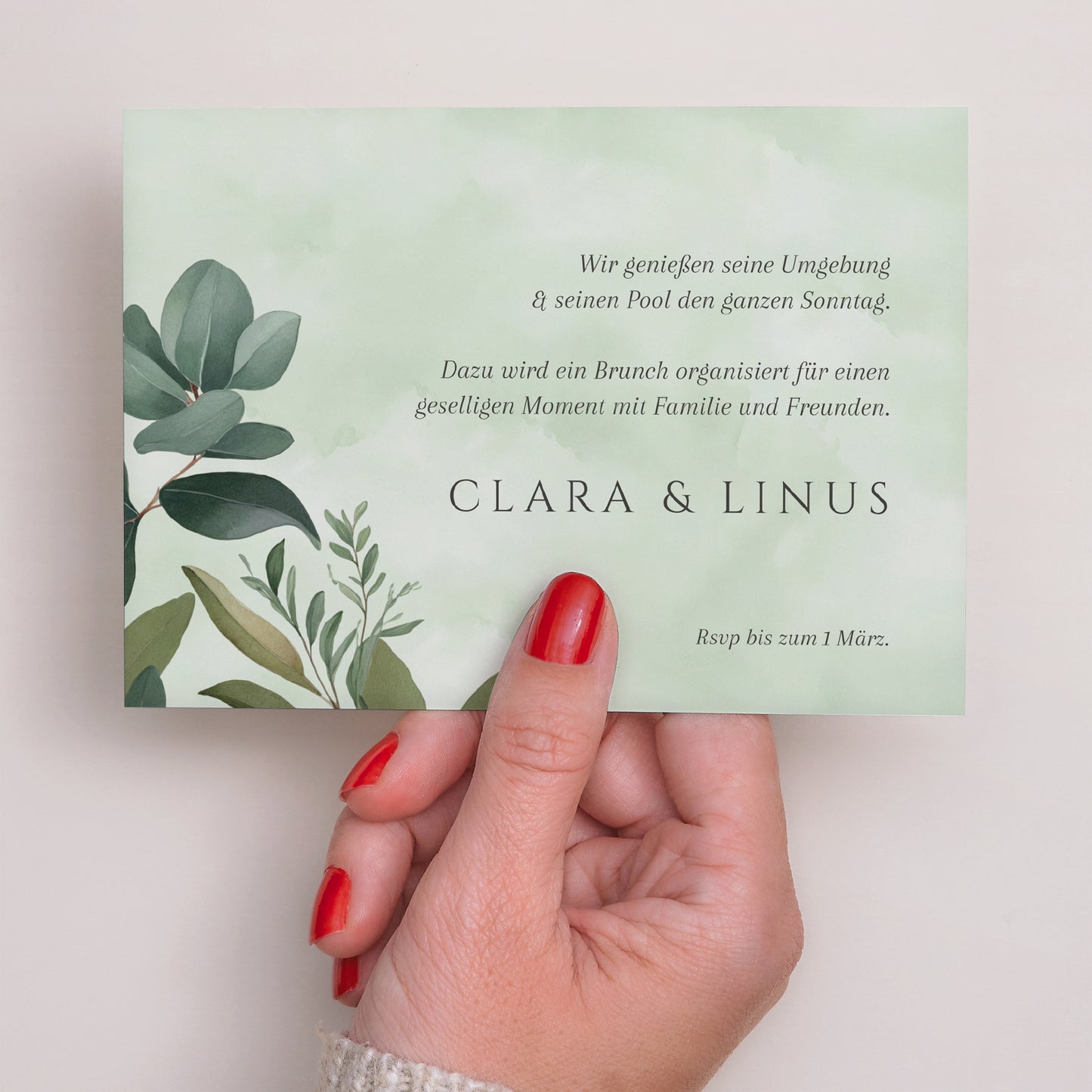 Einladungskarte Hochzeit Landschaft Liebesrand foto N° 3