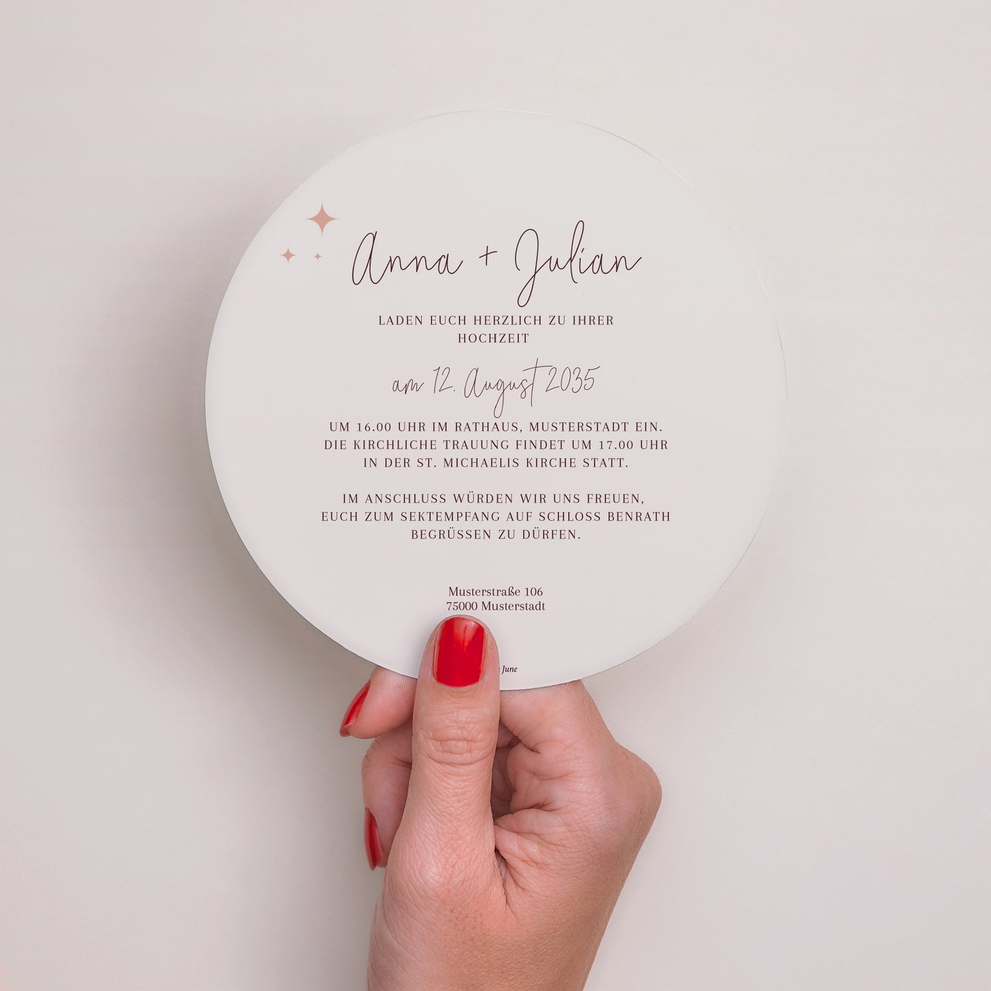 Hochzeitseinladung Rund Disco-Kugel foto N° 3