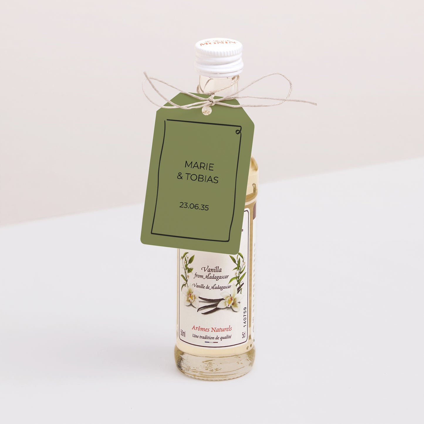 Vorgelochtes Etikett Hochzeit Fähnchen Alles grün foto N° 3