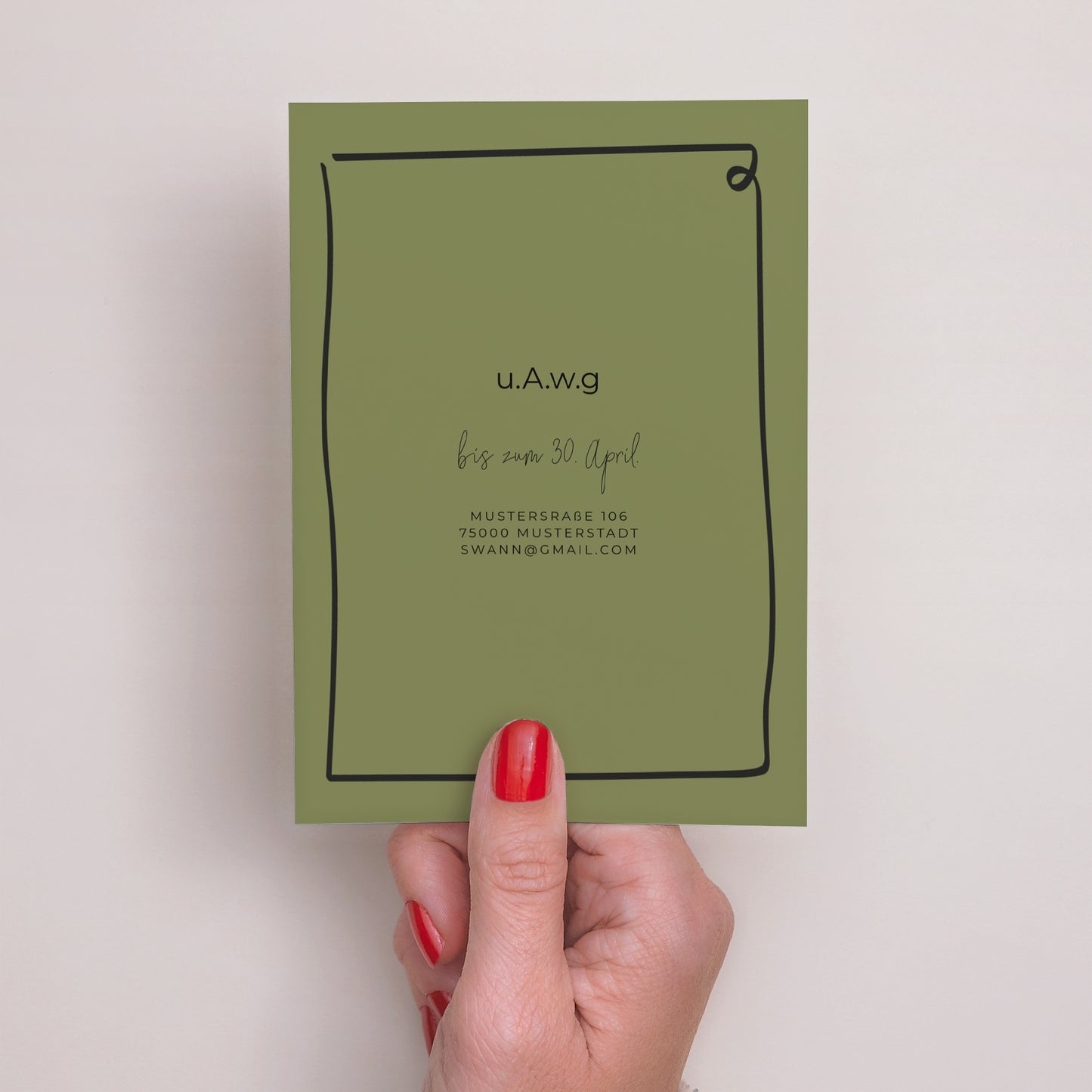 Einladungskarte Hochzeit Porträt Alles grün foto N° 3