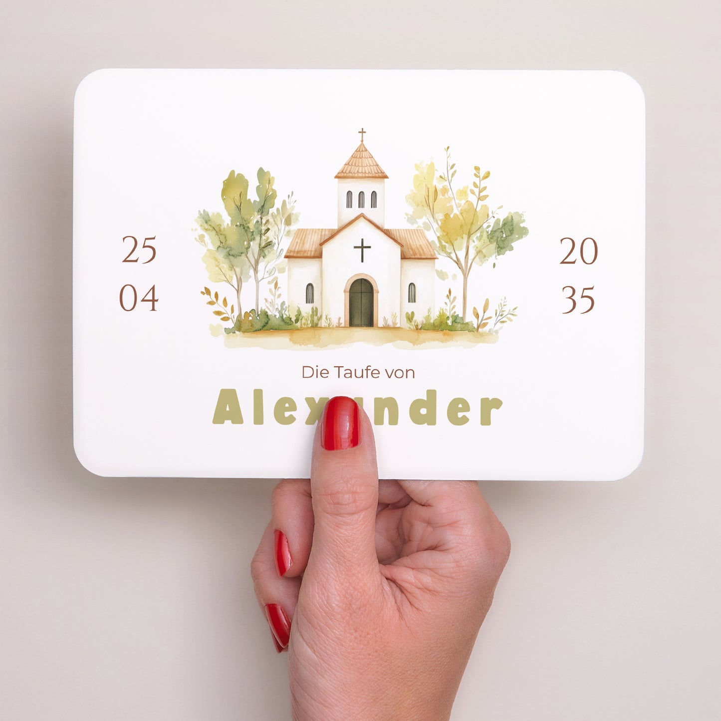 Taufeinladung Landschaft, abgerundete Ränder Ein Gesegneter Tag foto N° 3