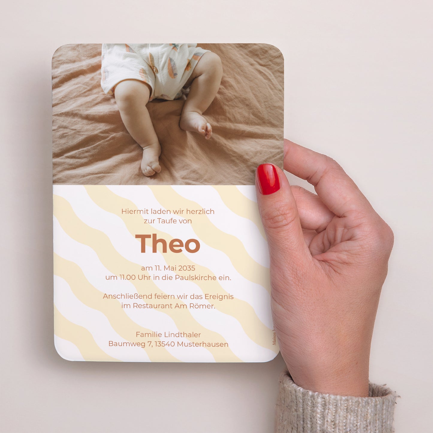 Taufeinladung Porträt, abgerundete Kanten Bunte Segnungen foto N° 3