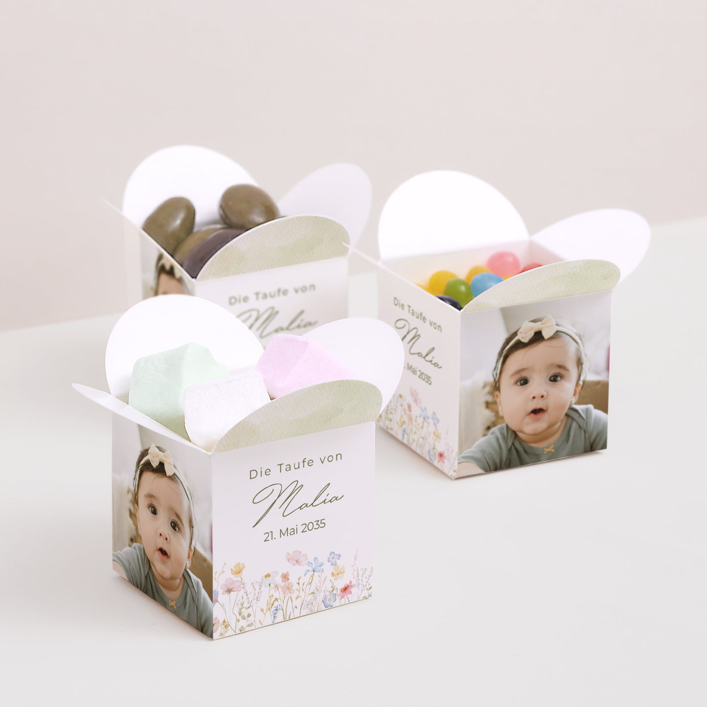 Geschenkbox Taufe Schmetterlingsöffnung Bauernhof-Taufe foto N° 3