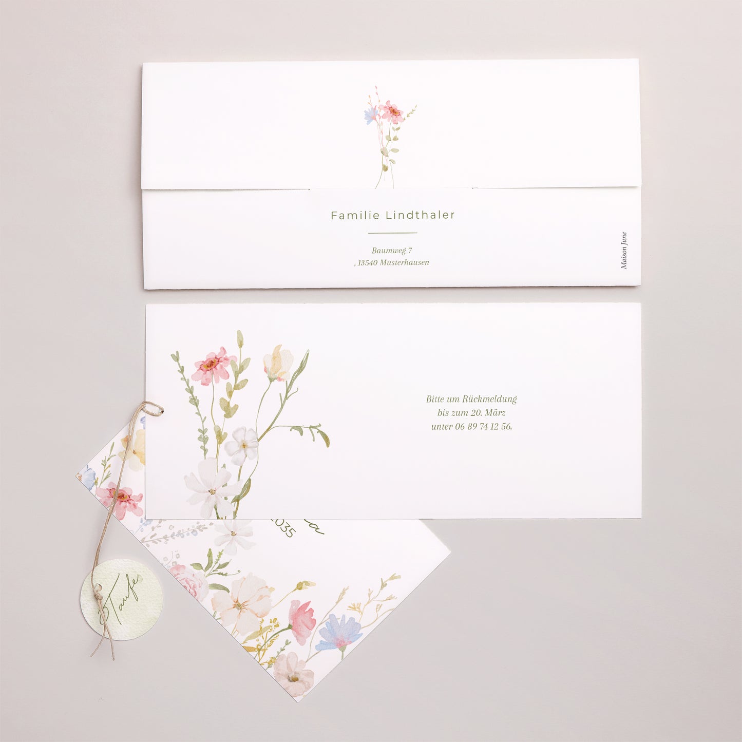 Taufeinladung Mappe 2 Karten, Etikett Bauernhof-Taufe foto N° 4