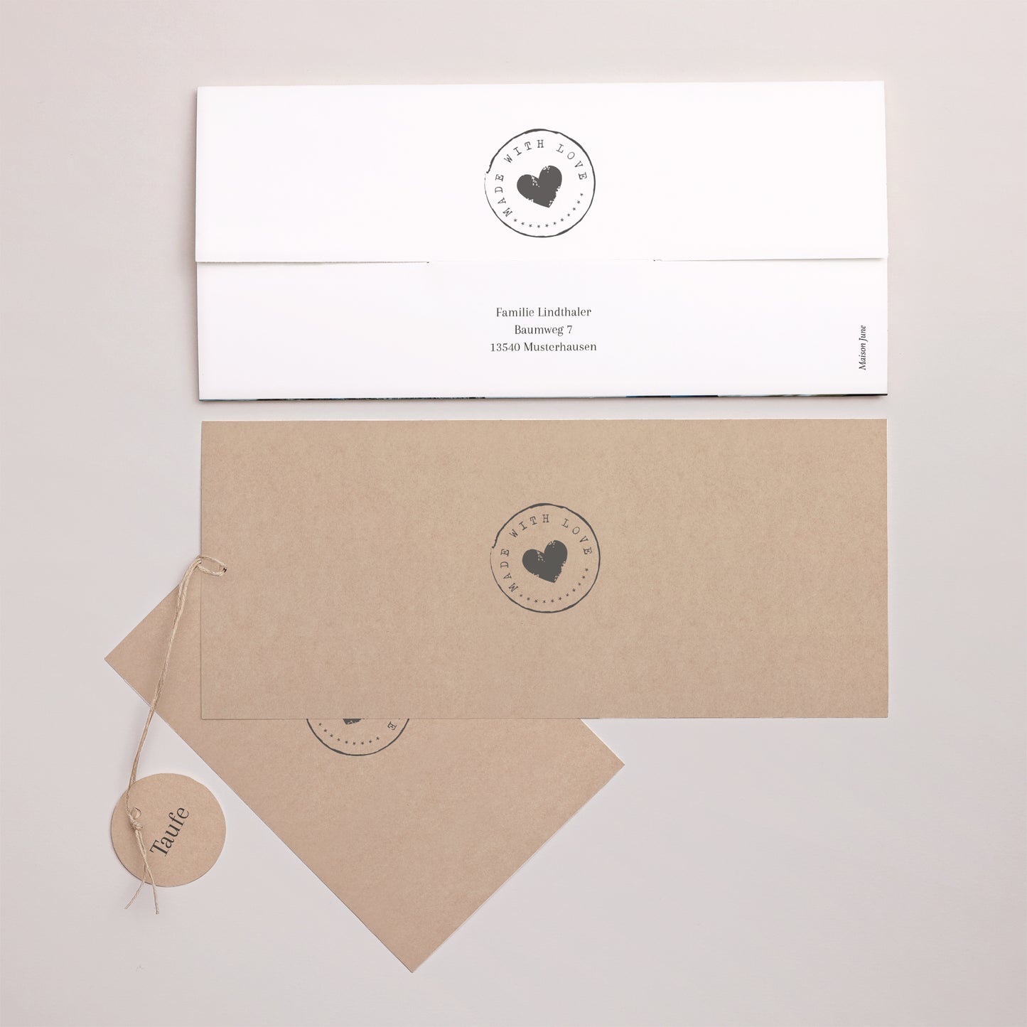 Taufeinladung Mappe 2 Karten, Etikett Heiliger Augenblick foto N° 4