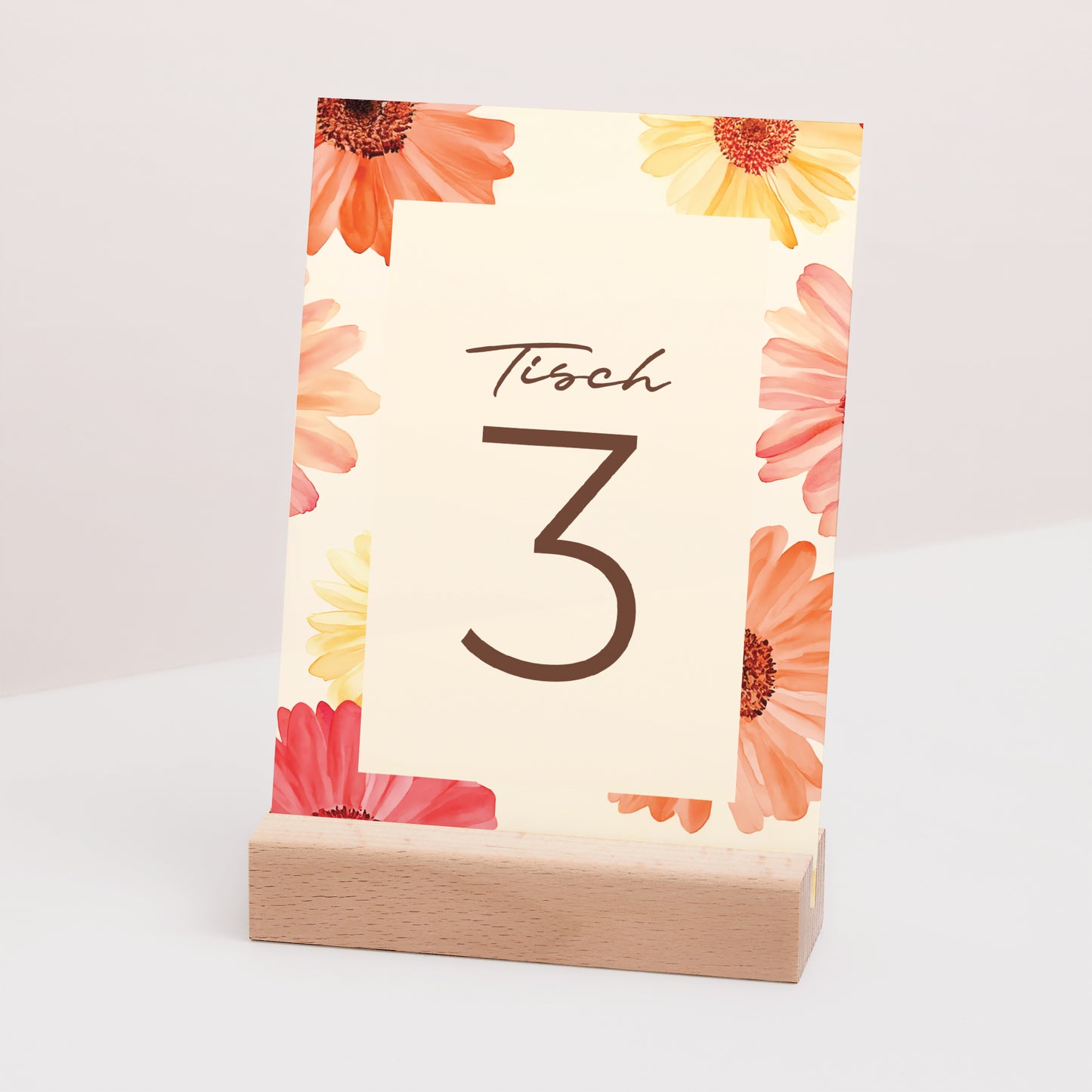 Tischnummern Hochzeit Rechteck Blütenflocken foto N° 3