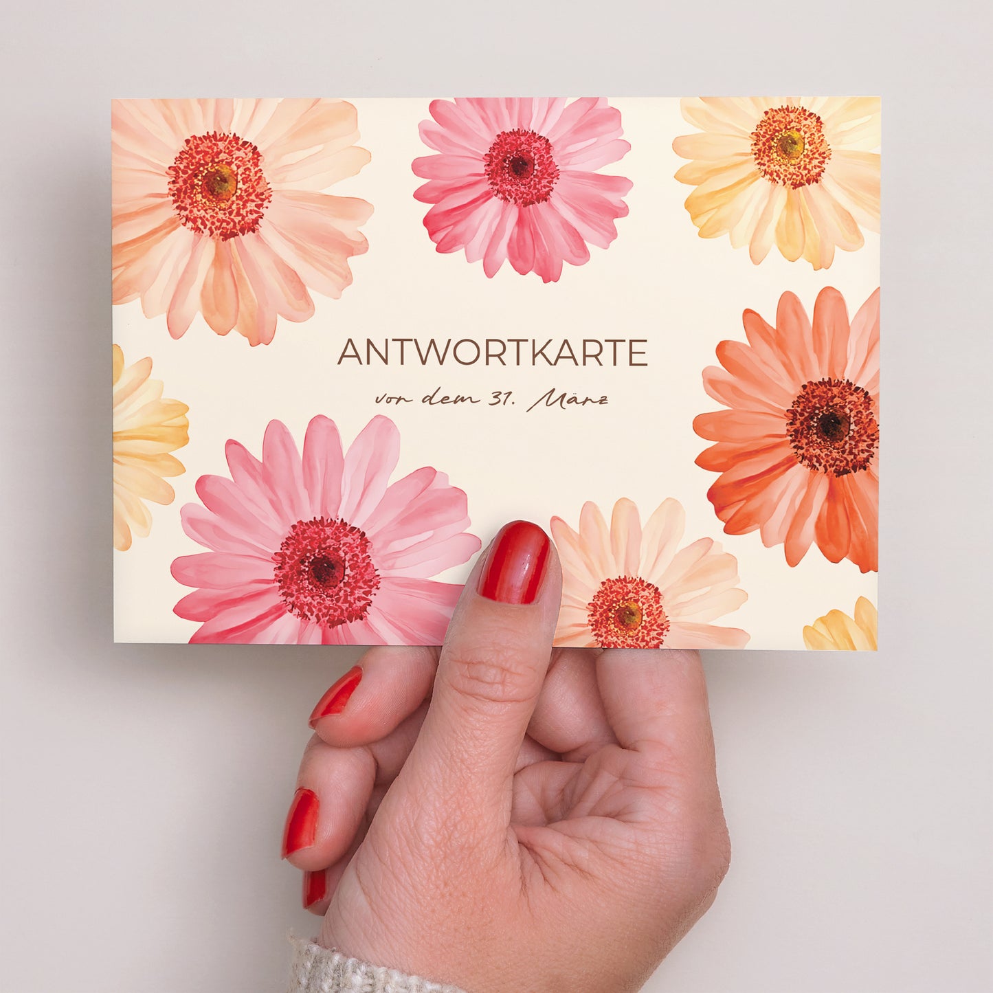 Antwortkarte Hochzeit Landschaft Blütenflocken foto N° 3