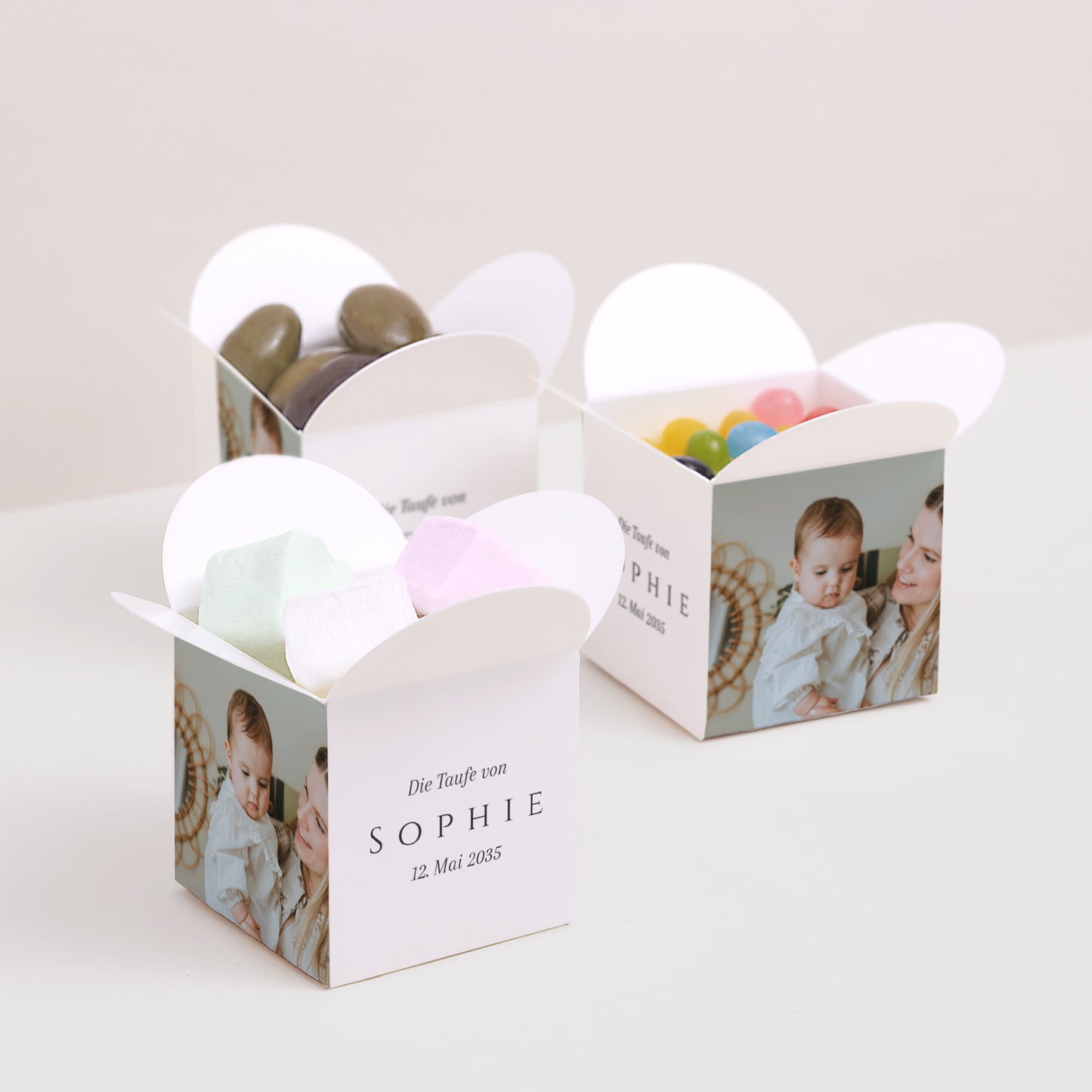 Geschenkbox Taufe Schmetterlingsöffnung Unter dem Blick Gottes foto N° 3