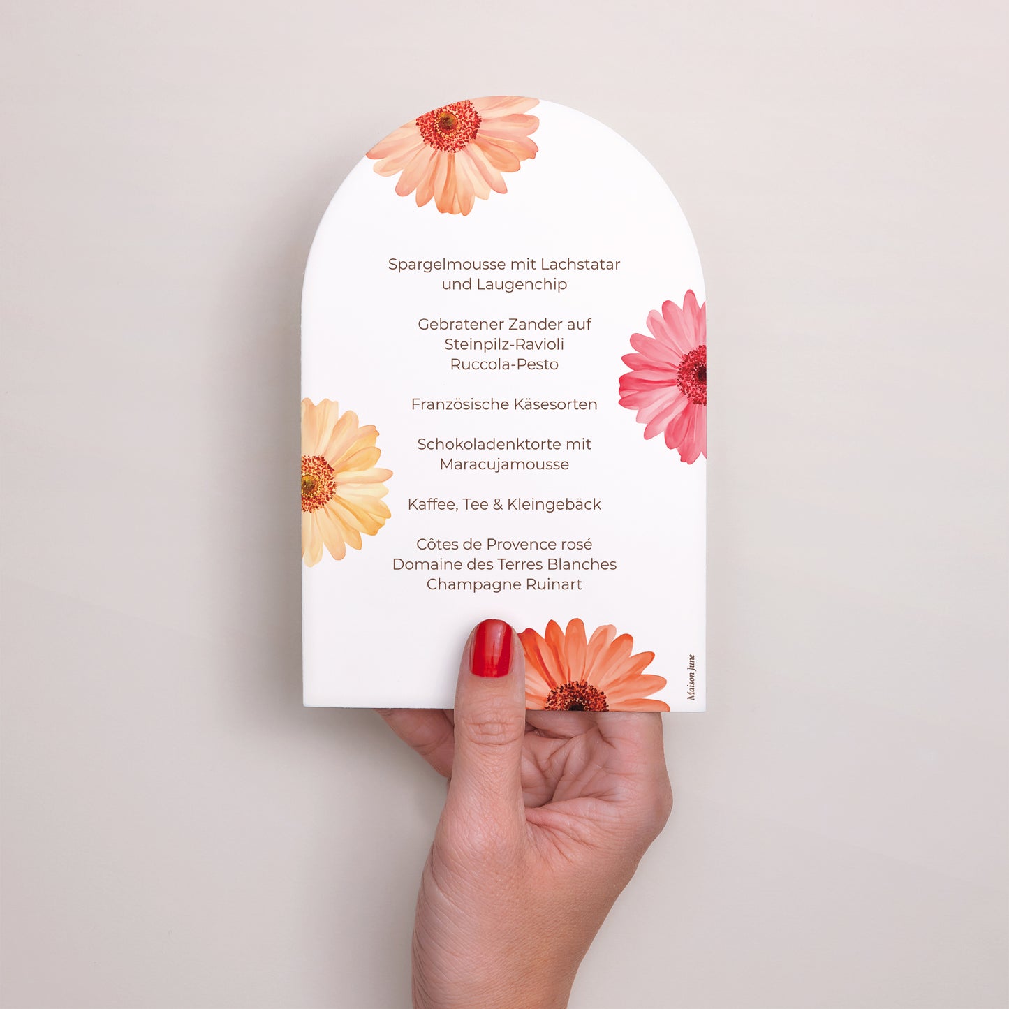 Menükarte Kommunion Arche Lichtblüten foto N° 3