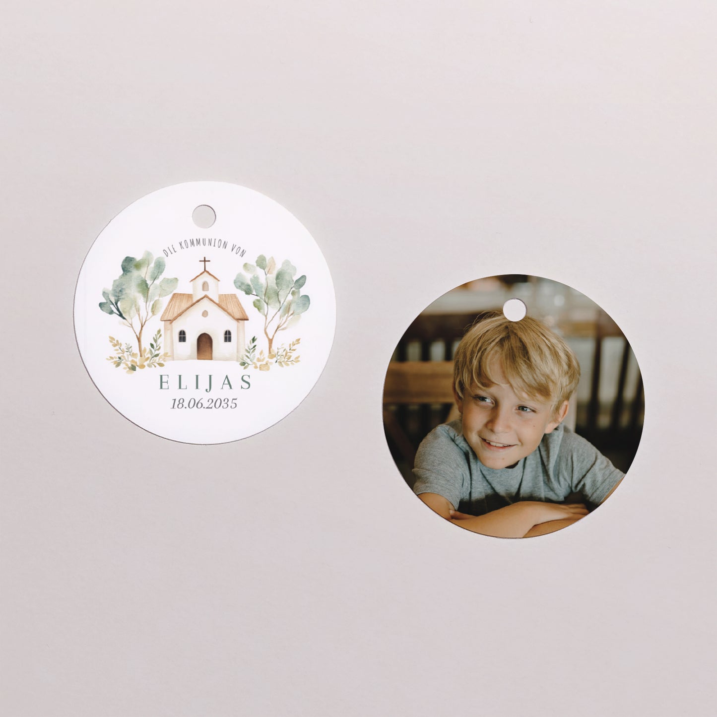 Geschenkbox Kommunion Kugel mit runder Etikette Das Haus des Lichts foto N° 3