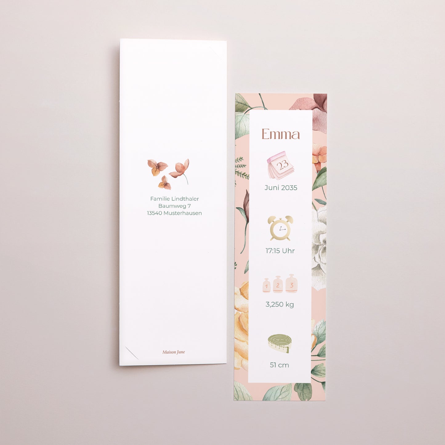 Geburtskarten Fotoautomaten Lesezeichen Frühlingstau foto N° 3