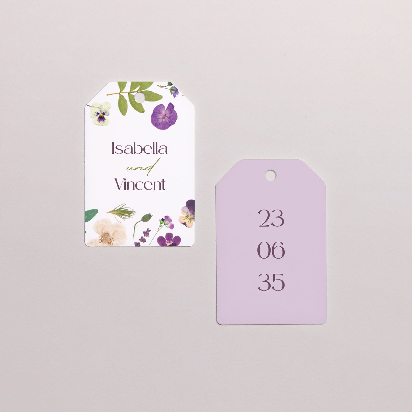 Geschenkbox Hochzeit Ball mit Wimpel-Etikett Blumenrunde foto N° 4