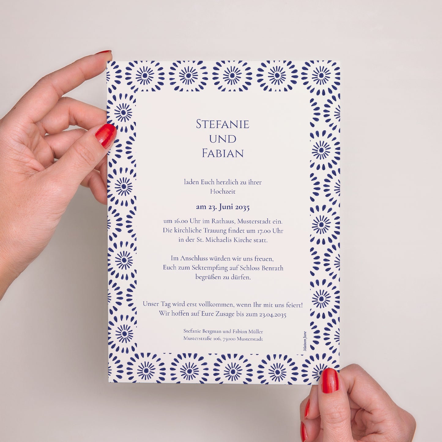 Hochzeitseinladung Porträt Versprechen des Azur foto N° 3