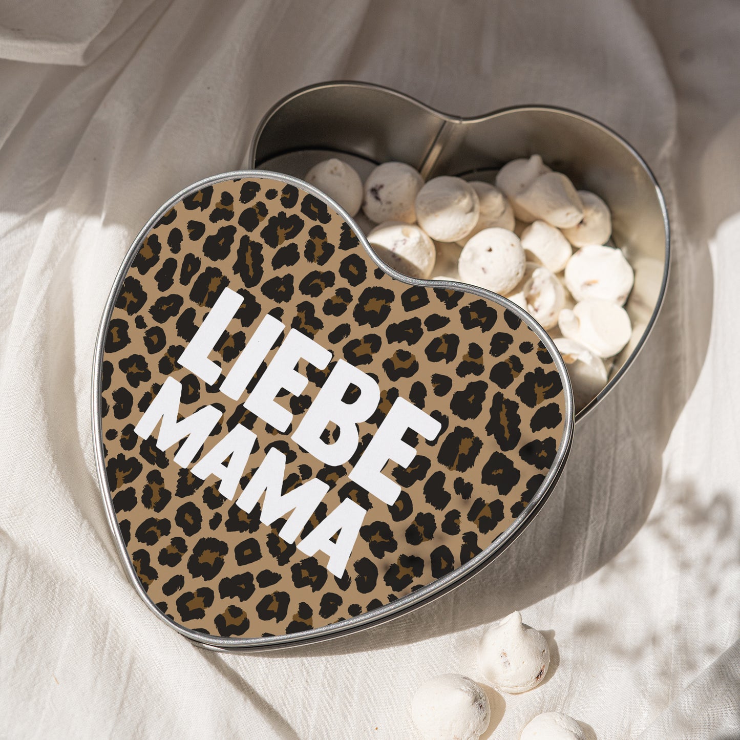 Metalldose Objekte Herz Mama der Liebe Leopard foto N° 2
