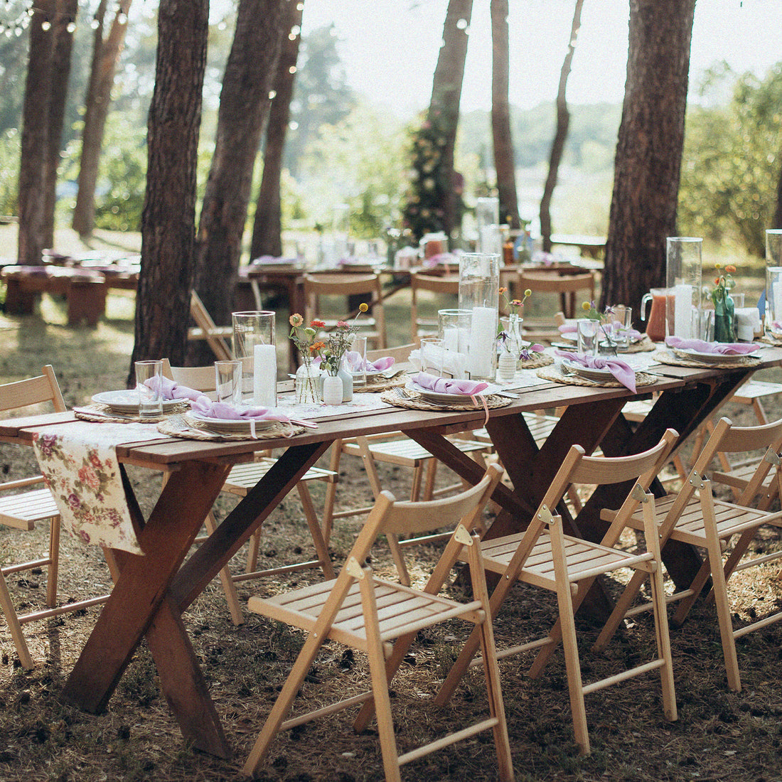 Tables de mariage en extérieur