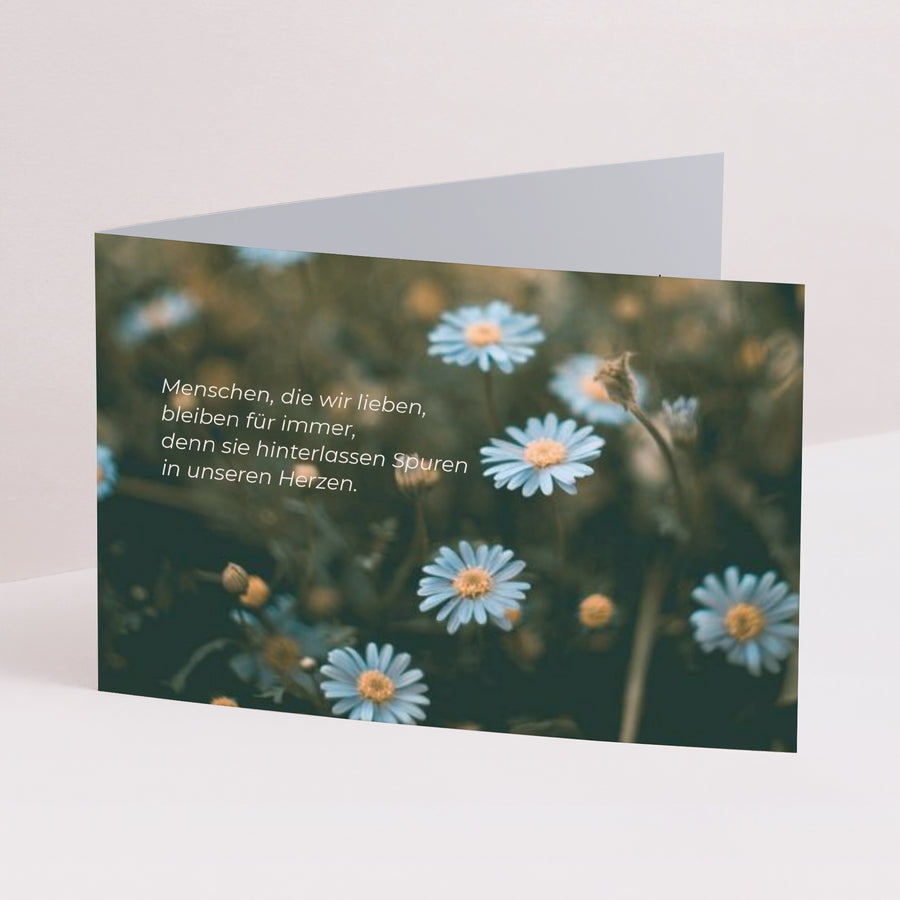 Kondolenzkarte Trauer Doppelflügel-Landschaft Marguerite - Trauerkarte foto