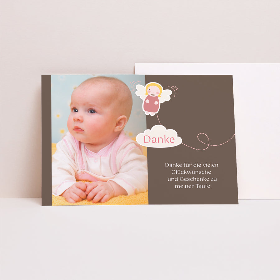 Dankeskarte Taufe Landschaft Baby Engel - Taufe foto