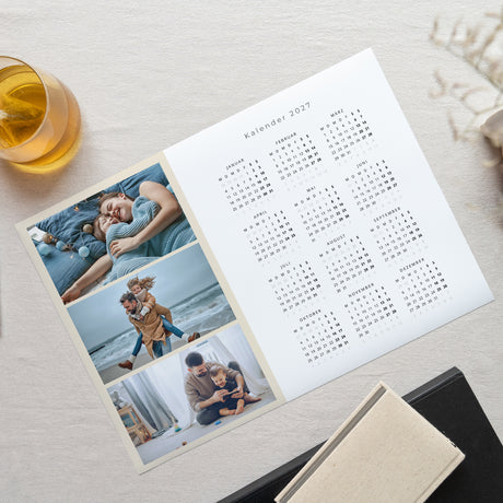Kalender Weihnachten Einseitiges Landschaftslayou Das Jahr im Trio - beige