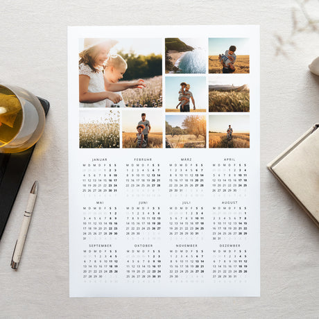 Kalender Weihnachten Einzelseite Porträt Fotocollage-Kalender