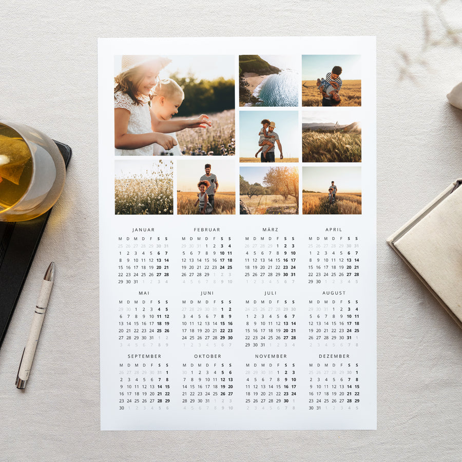 Kalender Weihnachten Einzelseite Porträt Fotocollage-Kalender foto