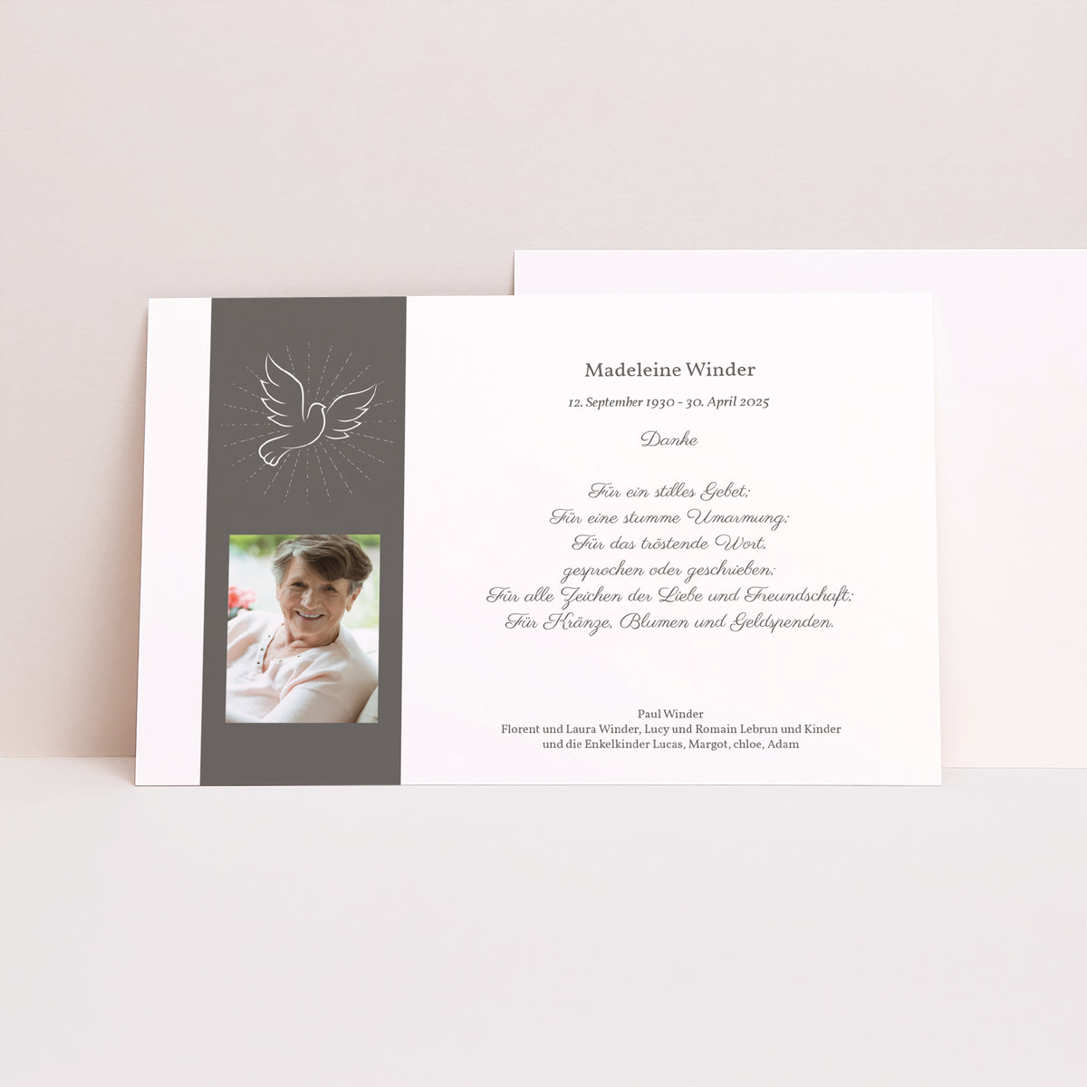 Trauerkarte Landschaft Geh in Frieden foto