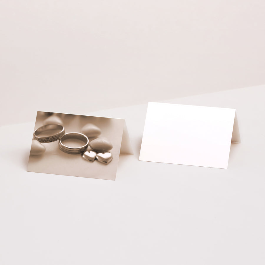 Tischkarten Hochzeit Quer Bündnis zweier Herzen foto