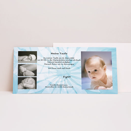 Taufeinladung Panoramische Landschaft Taufe in Sicht - blau foto